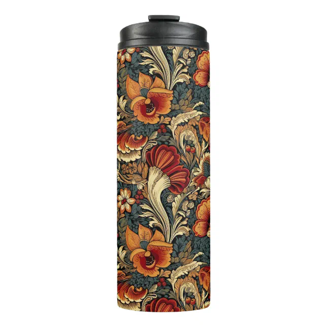 Medieval Garden Floral Pattern Thermal Tumbler