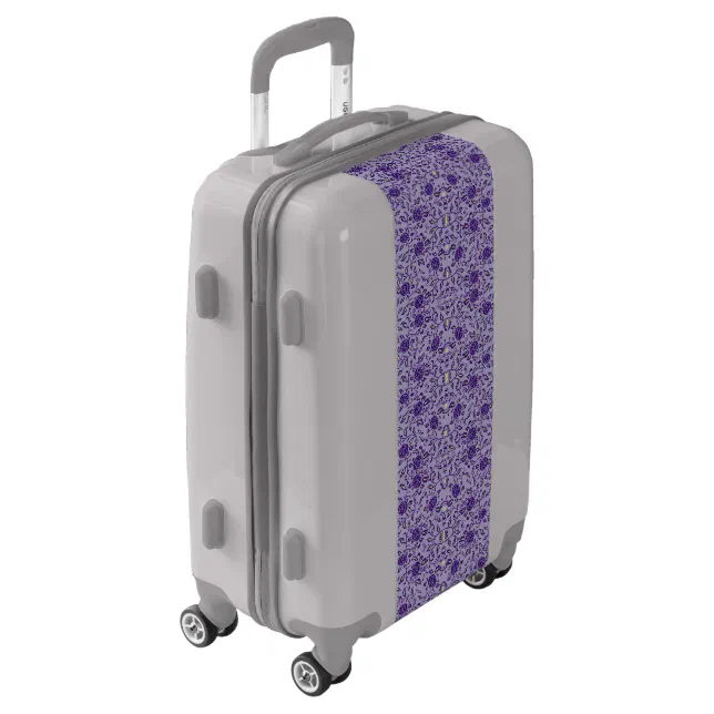 Elegant Flowery Purple Damask Luggage