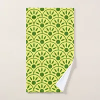 Green And Yellow Floral Pattern Hand Towel