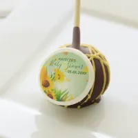 Personalized Yellow Sunflowers Floral Baby Shower Cake Pops