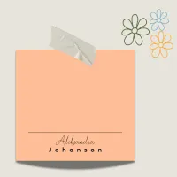 Minimal Simple Personalizable Name On Peach Orange Post-it Notes