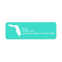 Turquoise and White Florida Personalized Label