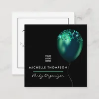 Dark Iridescent Balloons Event Coordinator Square Business Card