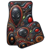 Vivid Alien Encounter Art Car Floor Mat