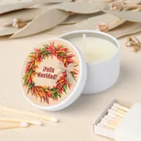 Southwest Chile Ristra Wreath Personalized Mini Candle Favors