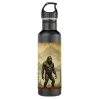 Vintage Bigfoot in the Mountains and Pines Stainless Steel Water Bottle