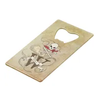 Jolly Roger Monogram Initial  Credit Card Bottle Opener