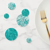 Sweet Sixteen Sparkle Word Cloud Teal ID265 Confetti