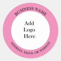 Add your Business Logo, Name and Website or Email Classic Round Sticker