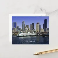 Pacific Northwest Seattle Ferry & Buildings Postcard