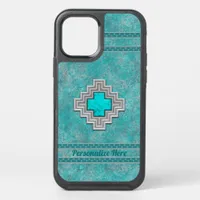 Southwest Turquoise Geometric Stone Personalized OtterBox Symmetry iPhone 12 Case