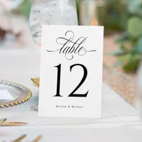 Luxury Elegant Calligraphy Wedding Table Number