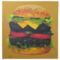 Double Deluxe Hamburger with Cheese Cloth Napkin