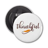 Feather Boho Native Thankful Typography Bottle Opener