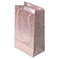 Rose Gold Glitter Blush Pink Ombre Small Gift Bag