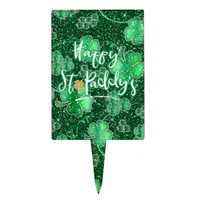 Glittering Shamrocks Happy St. Paddy's ID289 Cake Topper