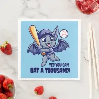 Funny Cute Bat Yes You Can Bat a Thousand Paper Dinner Napkins