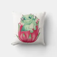 Baby Dragon Fruit Dragon Throw Pillow