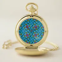 Abstract Floral Wrapping Paper Pocket Watch