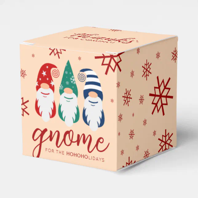 Hygge Christmas Gnome for the Holidays Snowflakes Favor Boxes