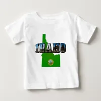 Idaho Map, Seal and Picture Text Baby T-Shirt