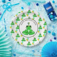 Personalized Frog Happy Birthday Paper Plates