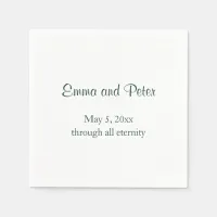 "Through All Eternity" Forest Text Names and Date Napkins