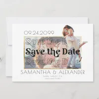 Elegant Typography Photo Collage Budget Wedding Save The Date