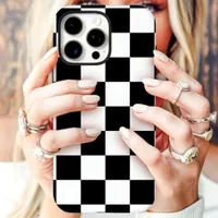 Classic Black and White Checkerboard iPhone 16 Pro Max Case