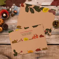 Autumn-Themed Leaves Acorns and Berries  Envelope