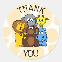 Thank You Jungle or Zoo Animals Sticker