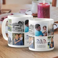 DAD Son & Daughter Quote Photo Collage Family Name Coffee Mug