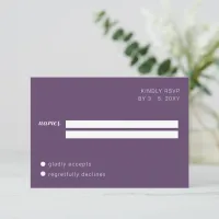 Purple Script Calligraphy Wedding RSVP