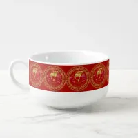 Chinese Zodiac Sheep Red/Gold ID542 Soup Mug