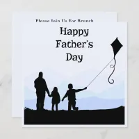 Happy Fathers Day Silhouette Family Reunion Brunch Invitation