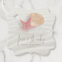 White Sands Wedding Thank You Coral/Peach ID605 Favor Tags