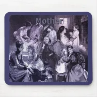 Vintage Mothers and Children Collage Mouse Pad