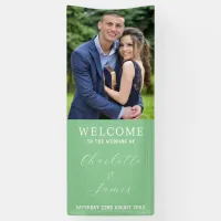 Happy Couple Photo | Green Wedding Welcome Banner