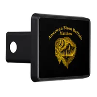 Buffalo Silhouette With Mountains Design Hitch Cover