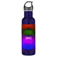 Neon of Blue, Purple, Green & Orange Add Name Stainless Steel Water Bottle