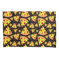 Pepperoni Pizza Slices Boys Black and Yellow Pillow Case