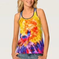 *~* Rainbow Psychodelic Retro Hipster Tie Dye  Tank Top