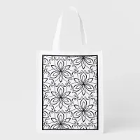 Floral Hearts DIY Adult Coloring Art Supplies Bag