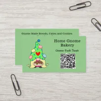 QR Code Gnome Hometown Bakery Saga Green Business Card