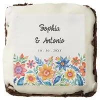 Colorful Mexican Floral Fiesta Wedding Brownie