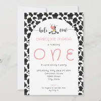 Cute Holy Cow Girl Funny Pink Baby First Birthday Invitation