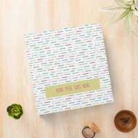 Pastel stripes and dots pattern 3 ring binder