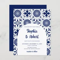 Budget Mexican Blue Talavera Tiles Wedding