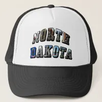 North Dakota Picture Text Trucker Hat