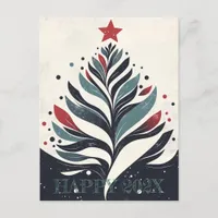 Minimalistic Christmas Tree Holiday Postcard